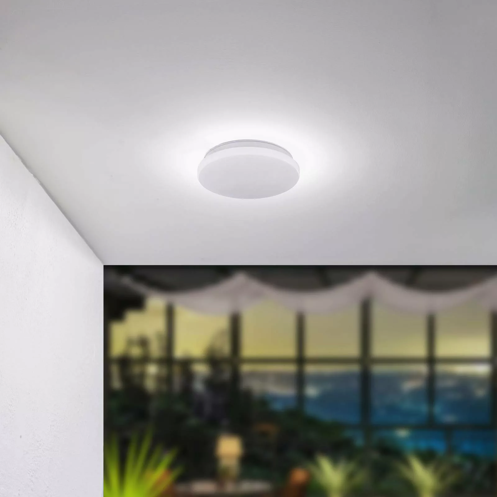 Lindby LED-Außendeckenleuchte Kirkola, 4000 K, Ø 26 cm, weiß günstig online kaufen