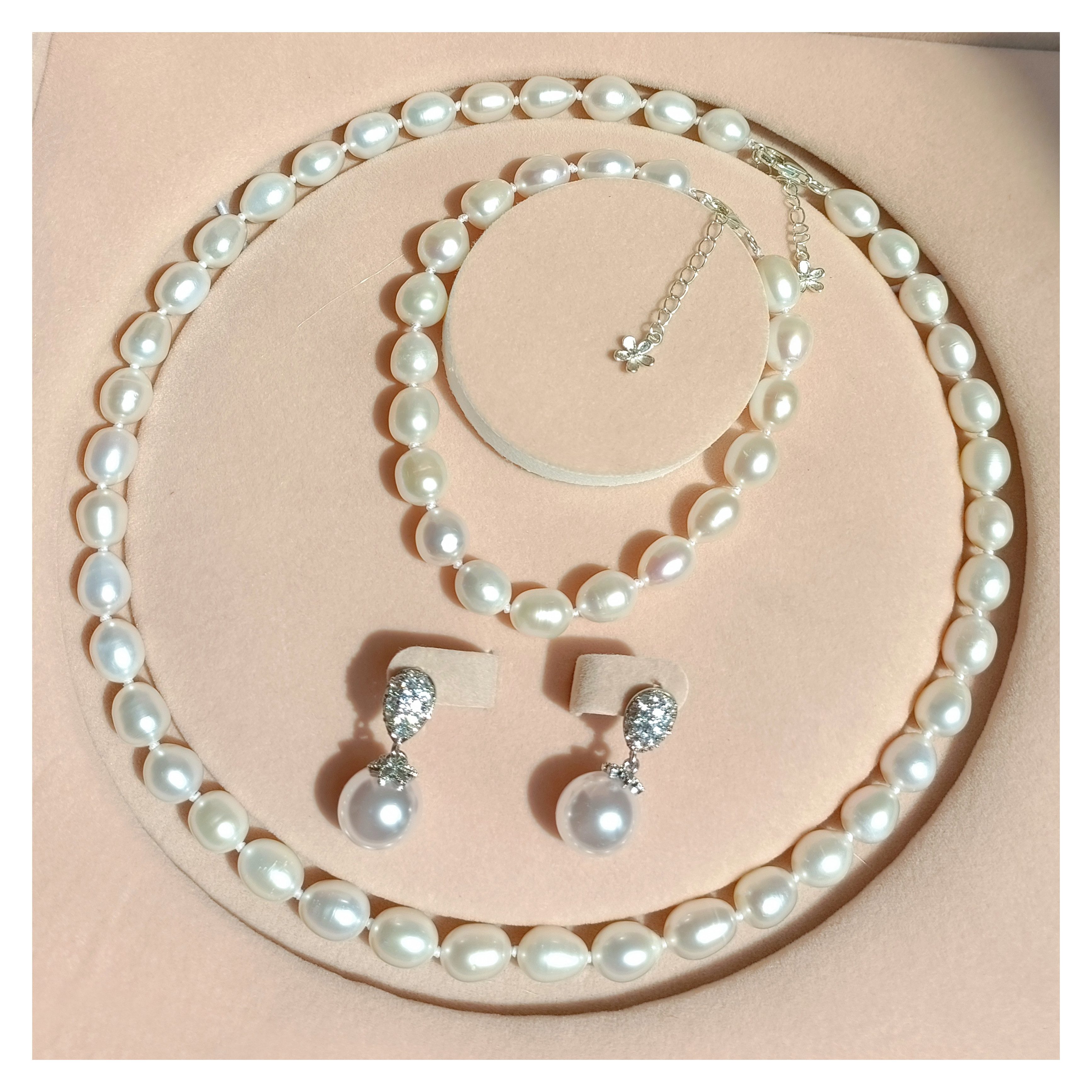 ibettertec Perlenketten-Set 8-9mm Perlenketten Set aus günstig online kaufen