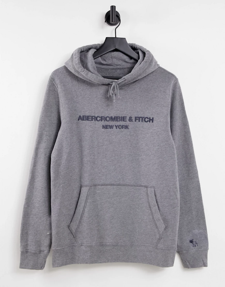 Abercrombie & Fitch – Kapuzenpullover in Grau günstig online kaufen