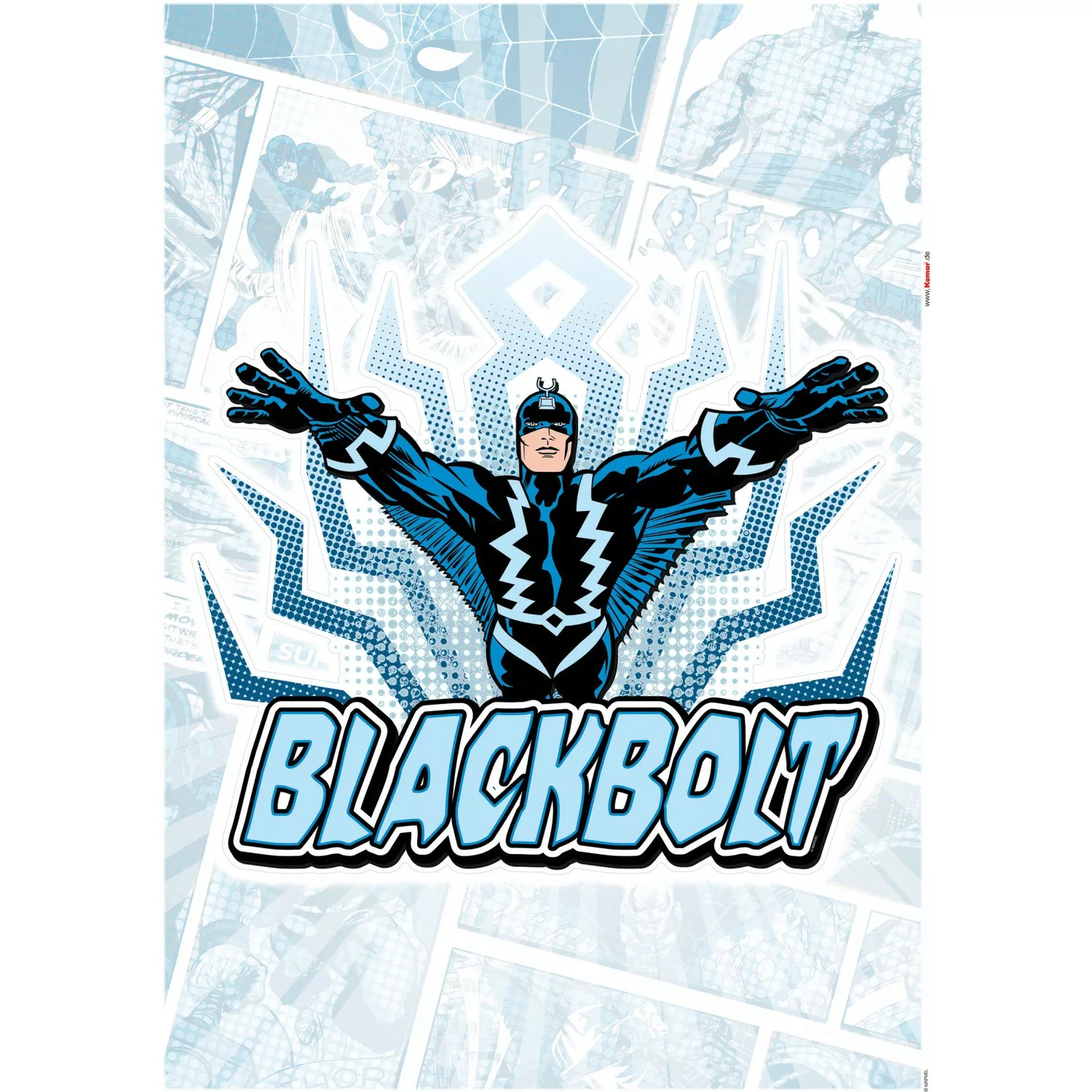 KOMAR Wandtattoo - Blackbolt Comic Classic  - Größe 50 x 70 cm mehrfarbig G günstig online kaufen