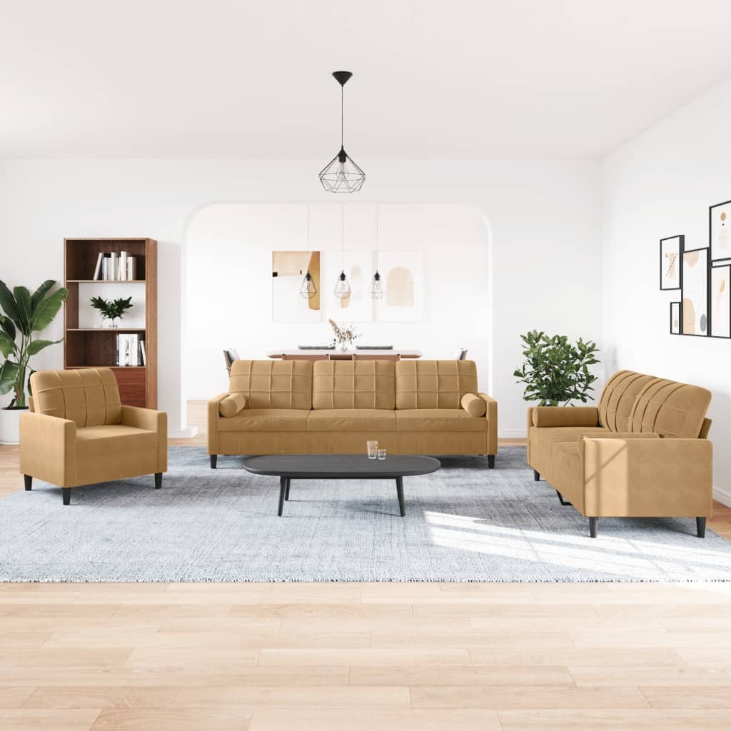 vidaXL Sofa 3-tlg. Sofagarnitur mit Kissen günstig online kaufen