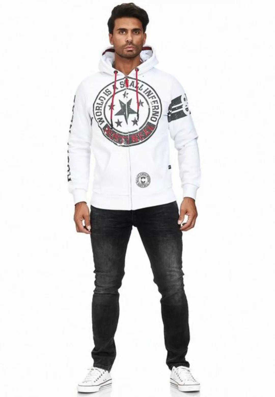 Rusty Neal Sweatjacke mit coolen Printmotiven günstig online kaufen