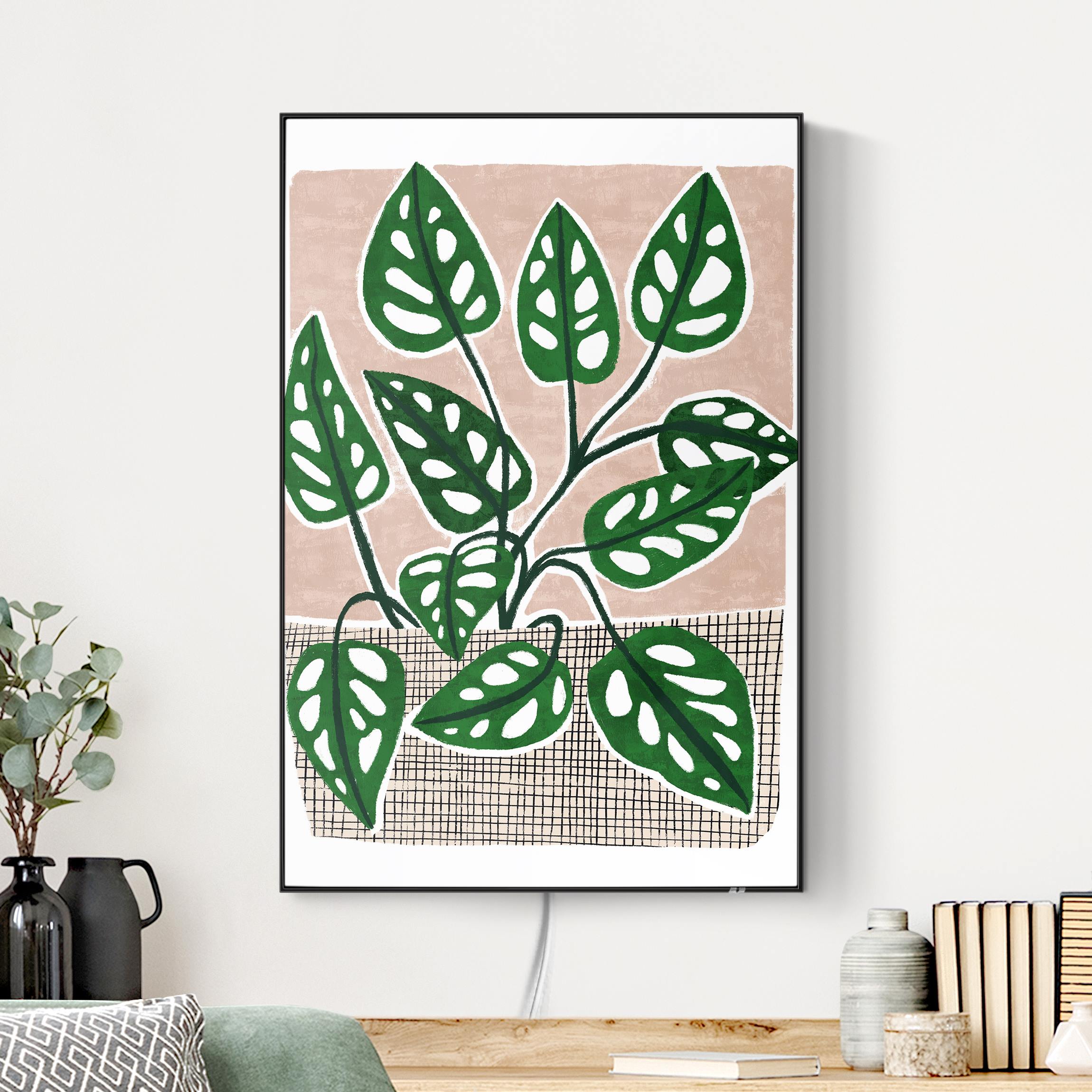 LED-Wechselbild Monstera im Korb günstig online kaufen