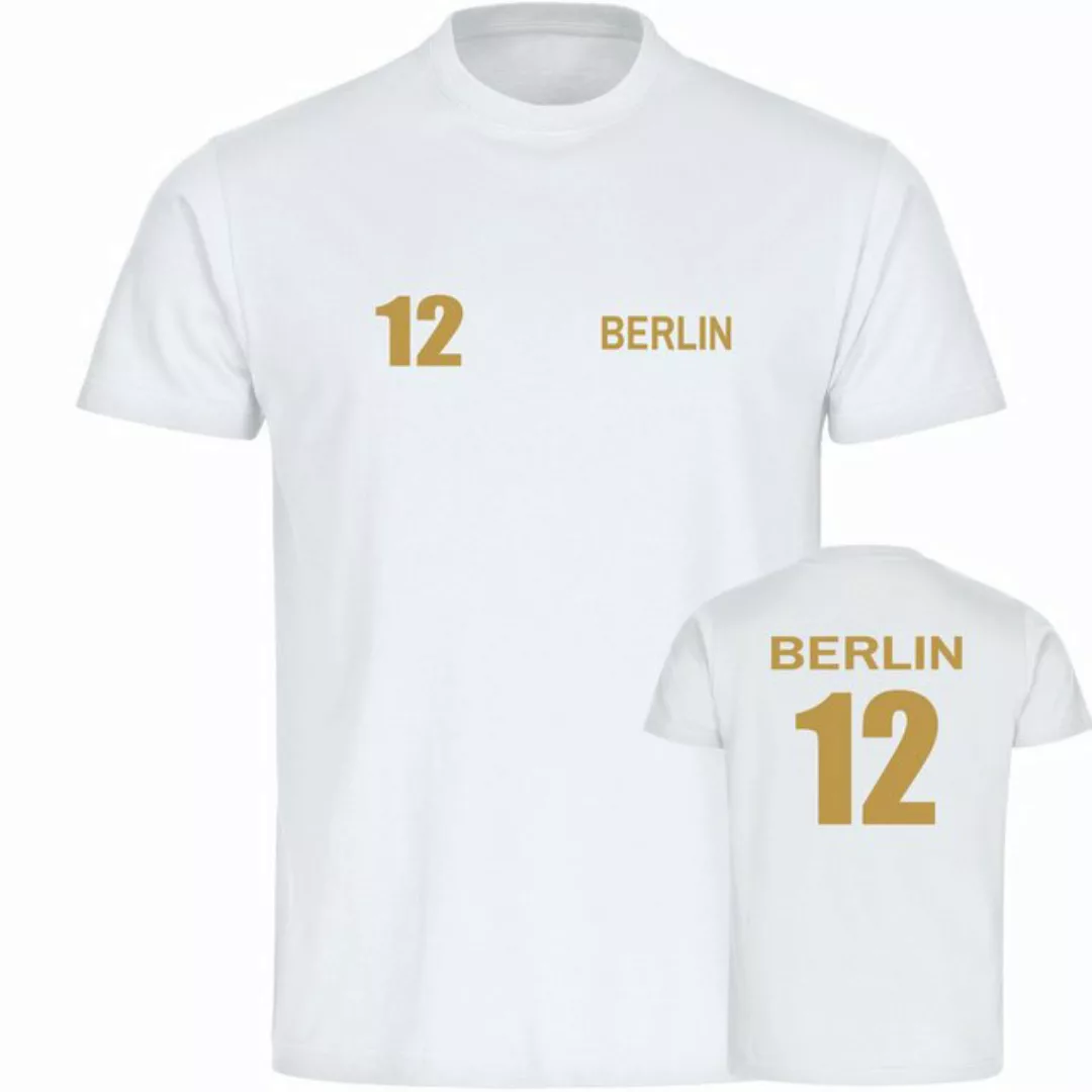 multifanshop T-Shirt Herren Berlin blau - Trikot Nummer 12 gold - Männer günstig online kaufen