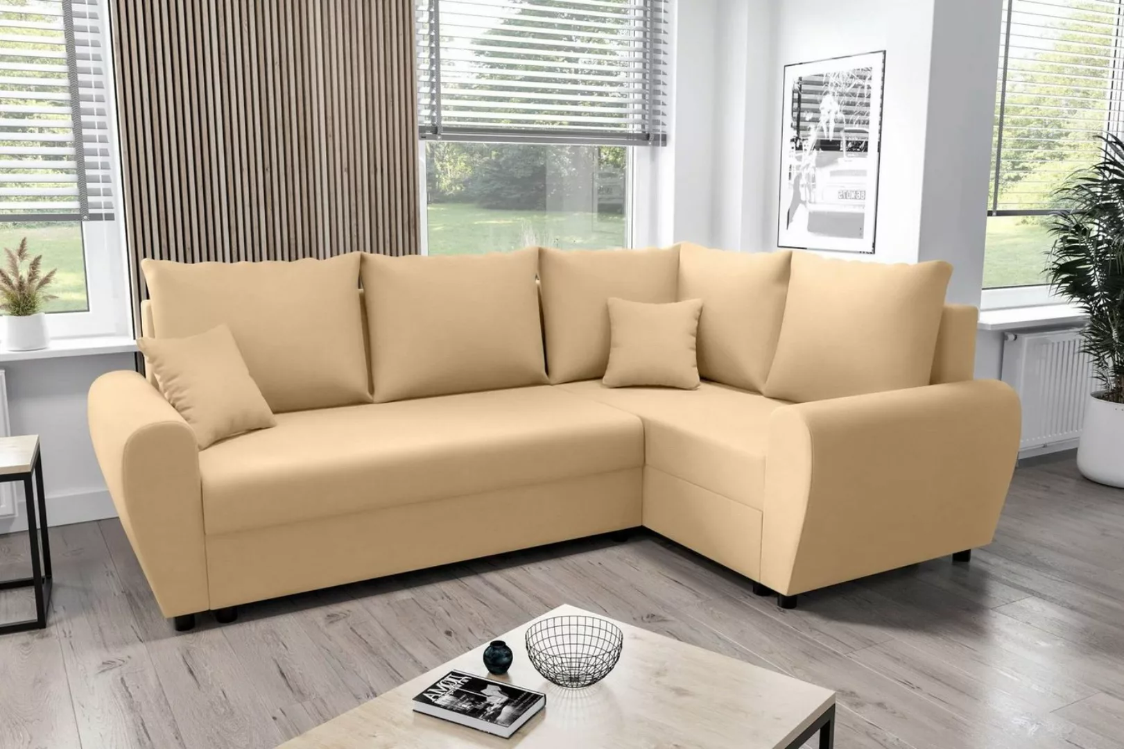 Stylefy Ecksofa Valence, L-Form, Eckcouch, Sofa, Sitzkomfort, mit Bettfunkt günstig online kaufen