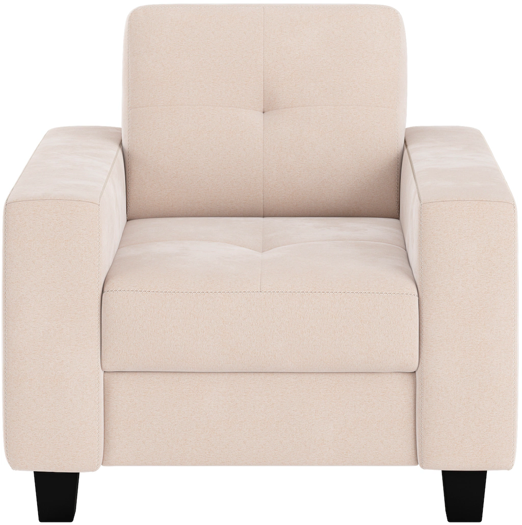 Places of Style Sessel "Varese", Kreuznaht in beige günstig online kaufen