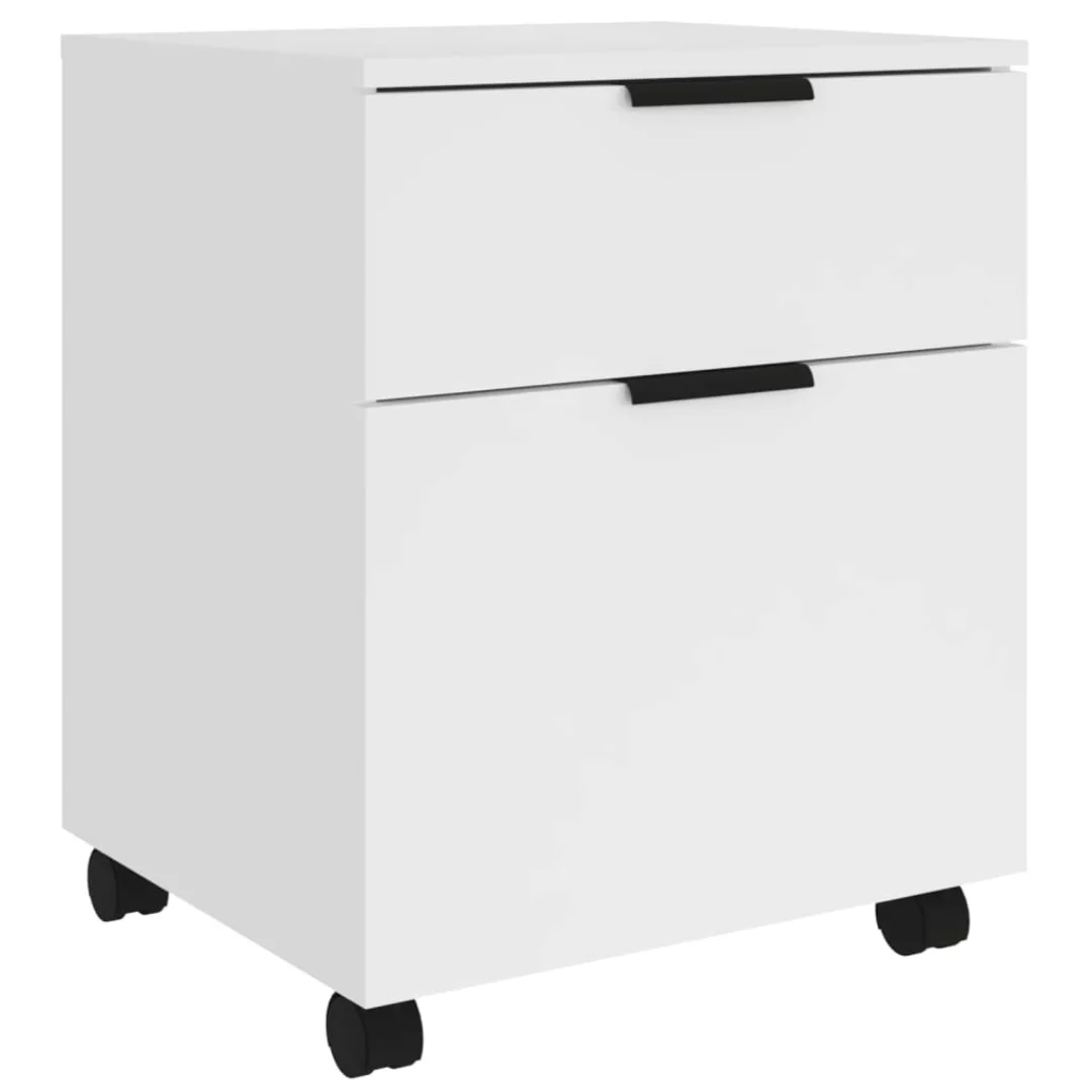 vidaXL Aktenschrank Mobiler Aktenschrank mit Rollen Weiß 45x38x54 cm Spanpl günstig online kaufen