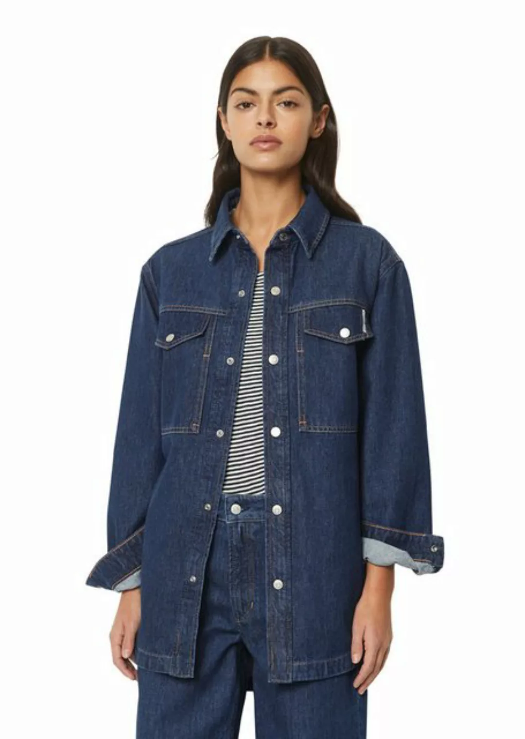 Marc O'Polo DENIM Jeansbluse aus Rigid Denim günstig online kaufen