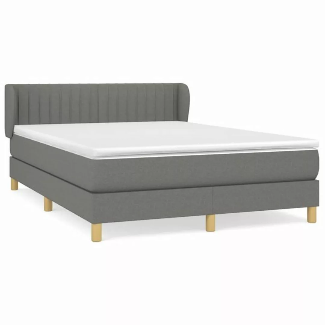 furnicato Bett Boxspringbett mit Matratze Dunkelgrau 140x200 cm Stoff (1-tl günstig online kaufen