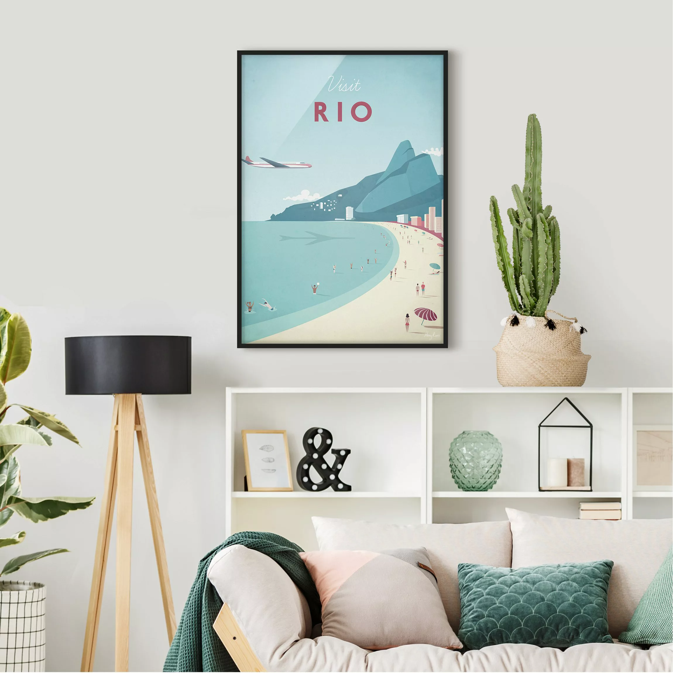 Bild mit Rahmen Architektur & Skyline - Hochformat Reiseposter - Rio de Jan günstig online kaufen