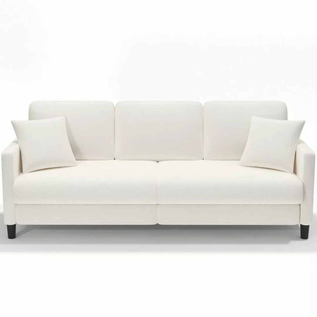 OUNUO Sofa 3-Sitzer Modernes Polstersofa Couch mit 2 Zierkissen 210cm Sofa günstig online kaufen