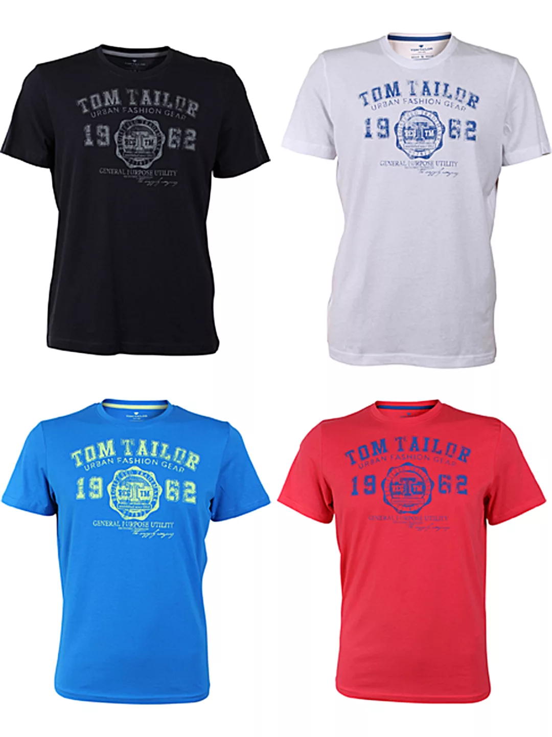 4er Pack - Tom Tailor Herren Rundhals T-Shirt Logo Tee Basic günstig online kaufen