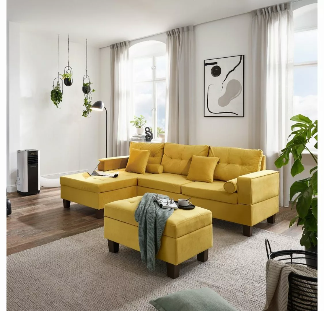 HOME DELUXE Ecksofa Sofa ROM, 242,6 x 154,3 x 90,8 cm 3 Teile, Eckteil link günstig online kaufen
