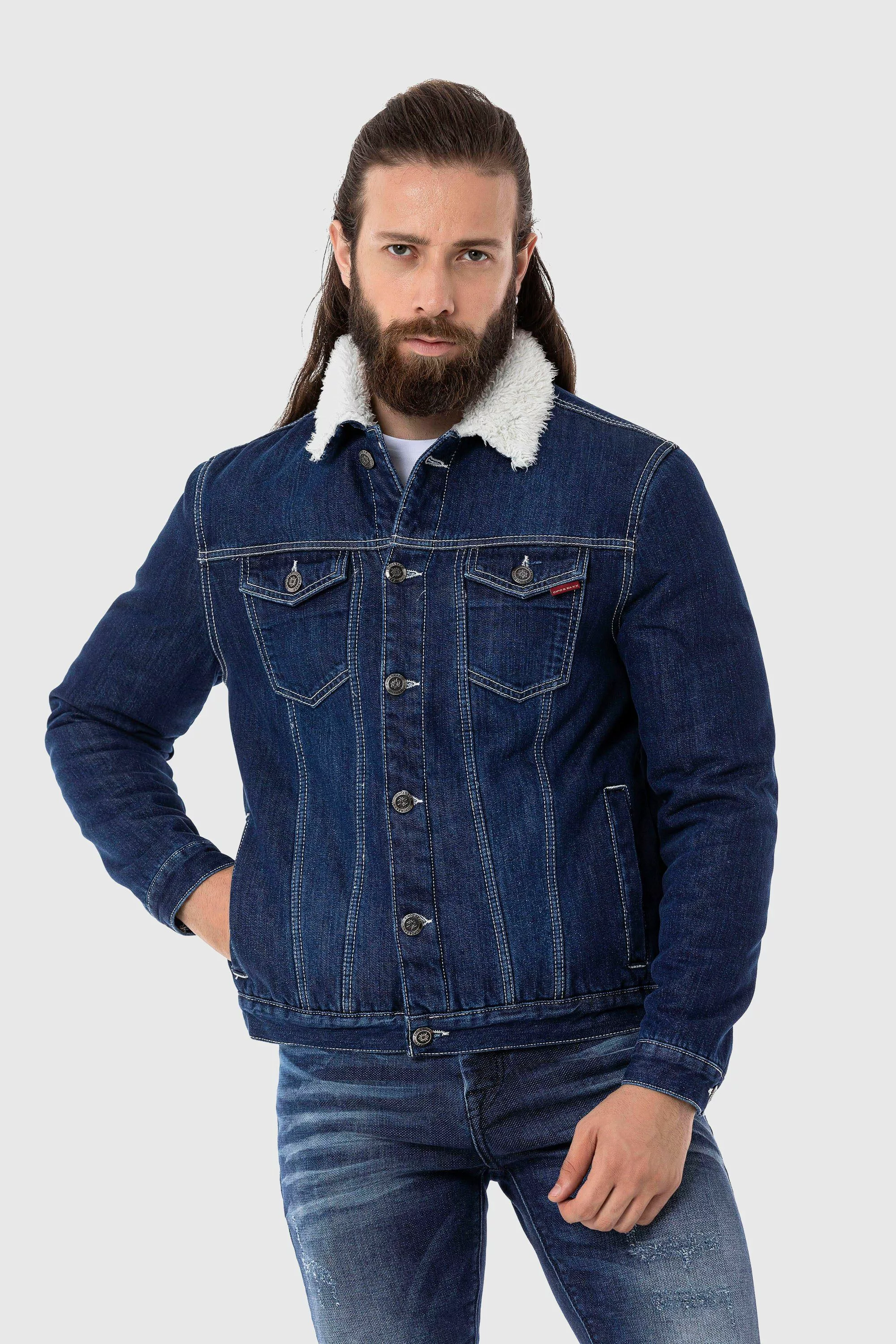 Cipo & Baxx Outdoorjacke "Jacke", ohne Kapuze, mit Kunstpelz-Kragen günstig online kaufen