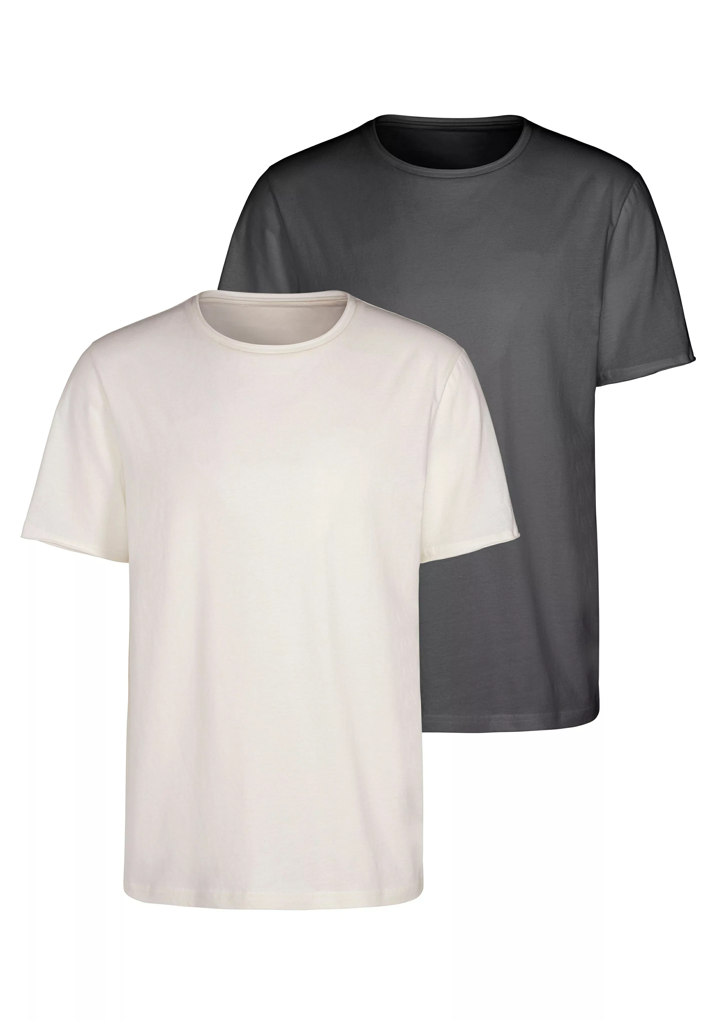 John Devin T-Shirt (Packung, 2) Regular Fit, Kurzarm, Freizeitshirt mit Run günstig online kaufen