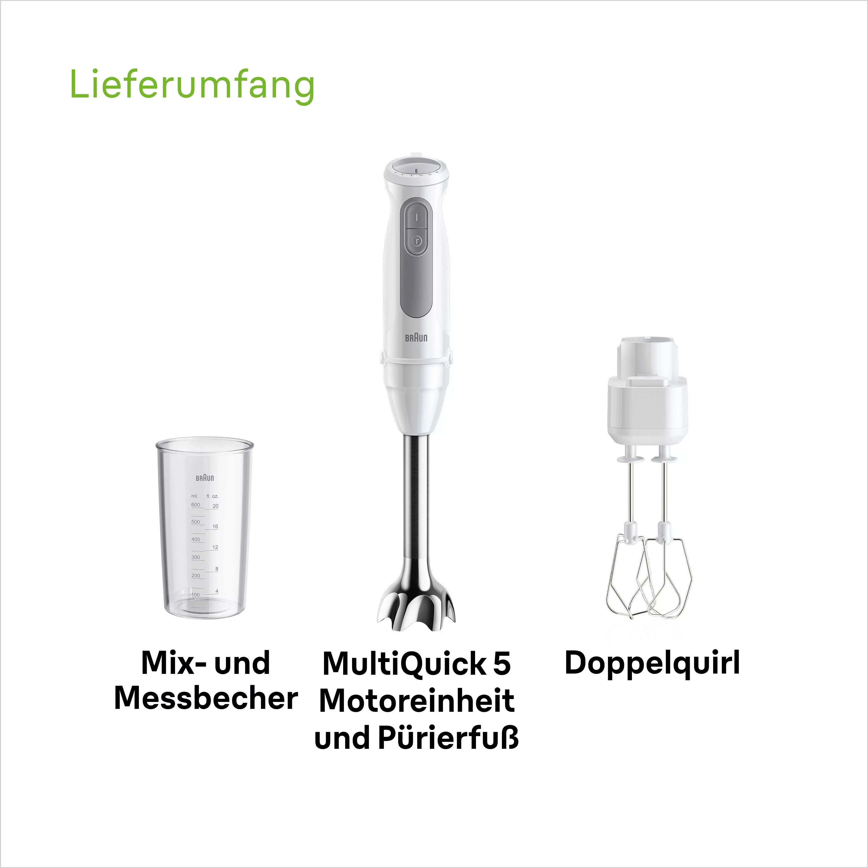 Braun Stabmixer »MultiQuick MQ 50501 M«, 1000 W günstig online kaufen