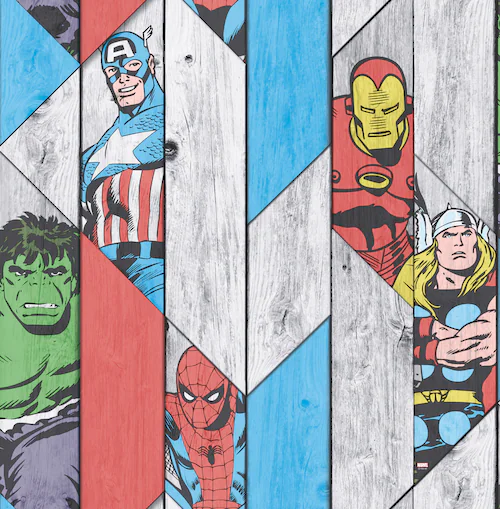 MARVEL Papiertapete »Marvel Wood Panel«, Holz, 1000 cm Länge günstig online kaufen