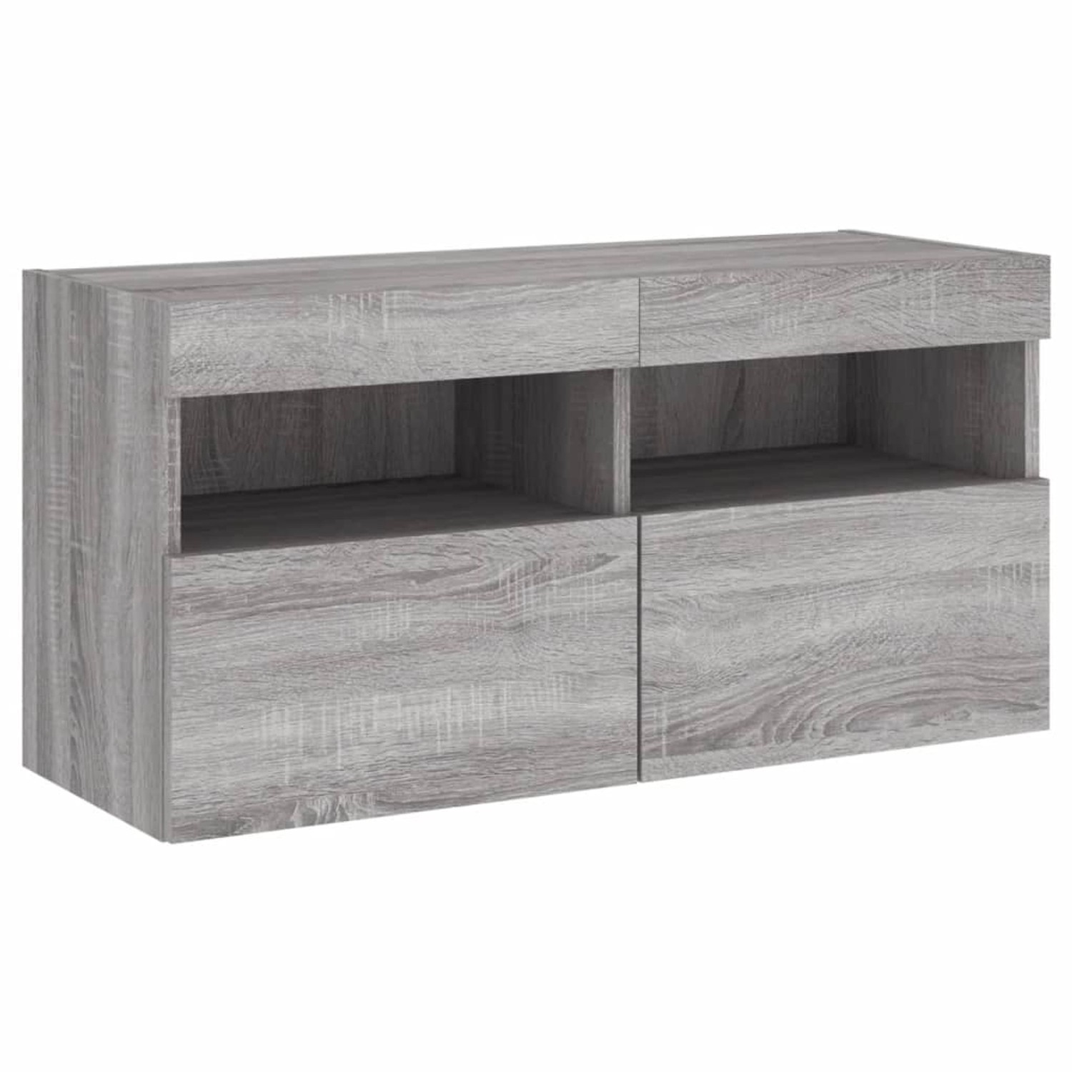 VidaXL TV-Wandschrank mit LED-Leuchten Grau Sonoma 80x30x40 cm günstig online kaufen