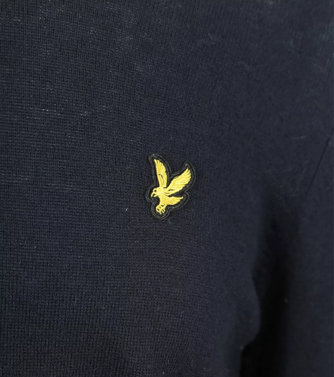 Lyle & Scott Half Zip Pull Merino Wolle Navy - Größe S günstig online kaufen