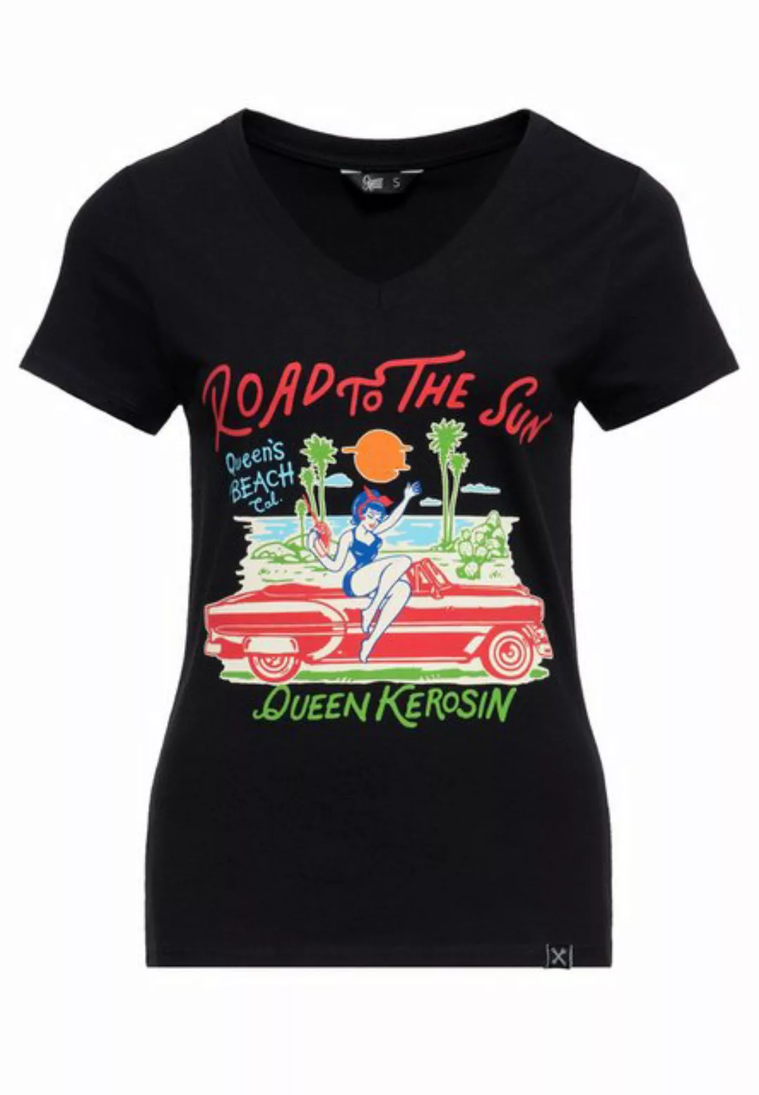 QueenKerosin Print-Shirt Road To The Sun (1-tlg) mit Front-Print günstig online kaufen