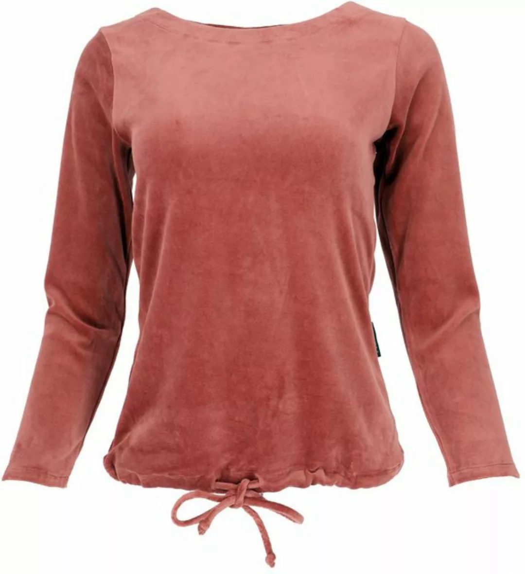 Guru-Shop Longsleeve Nicki-Pullover, weiches Samtshirt, Langarmshirt.. günstig online kaufen