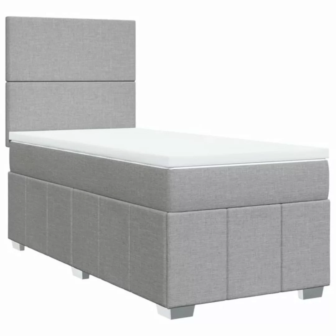 vidaXL Bett Boxspringbett mit Matratze Hellgrau 100x200 cm Stoff günstig online kaufen