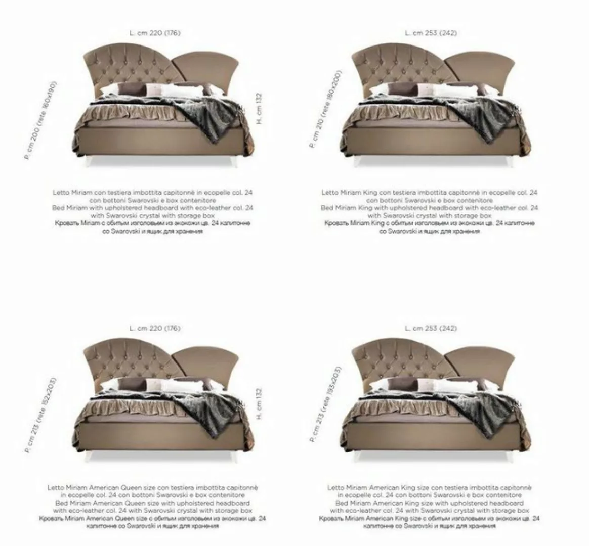 JVmoebel Bett Möbel Design Betten Möbel Italien Bett Doppelbett Naturholz H günstig online kaufen