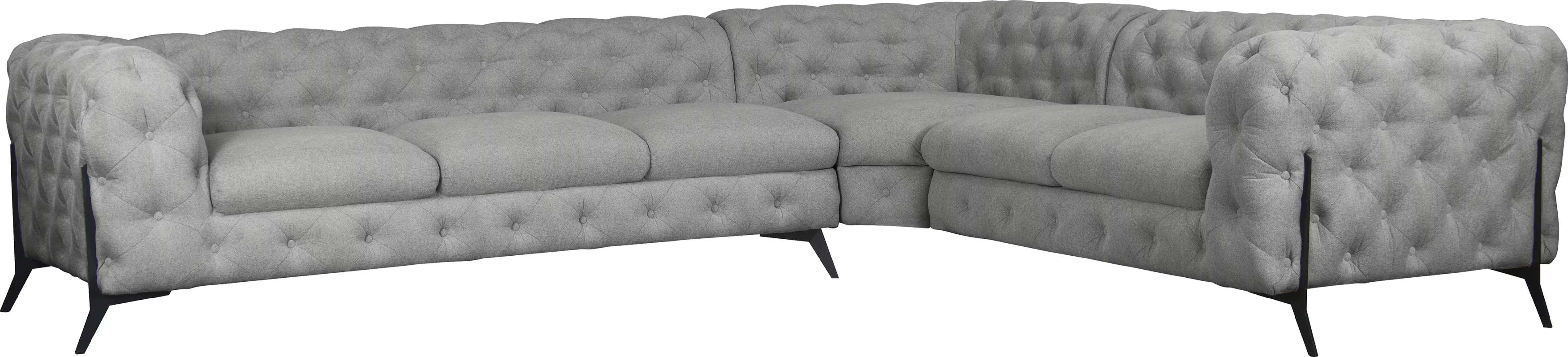 Leonique Chesterfield-Sofa »Amaury L-Form«, großes Ecksofa, Chesterfield-Op günstig online kaufen