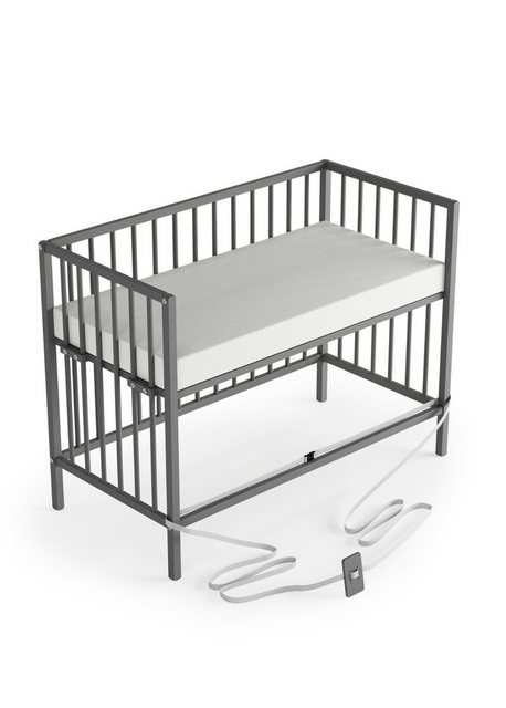 Sämann Beistellbett Beistellbett 60x120 cm mit Matratze & Umbauseite - grau günstig online kaufen