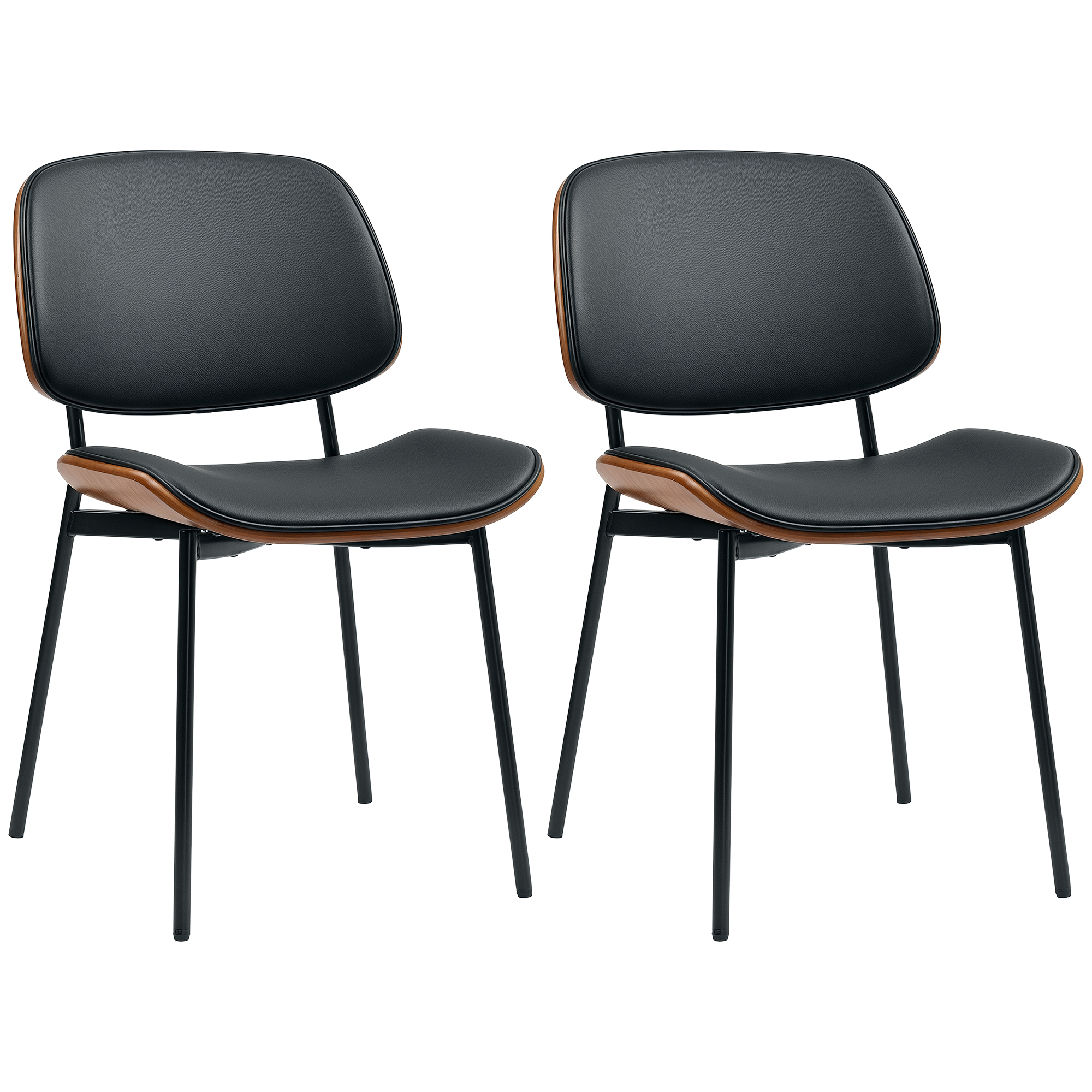 HOMCOM Set of 2 Esszimmerstühle, Küchenstühle, klassischer Retrostil, gebog günstig online kaufen
