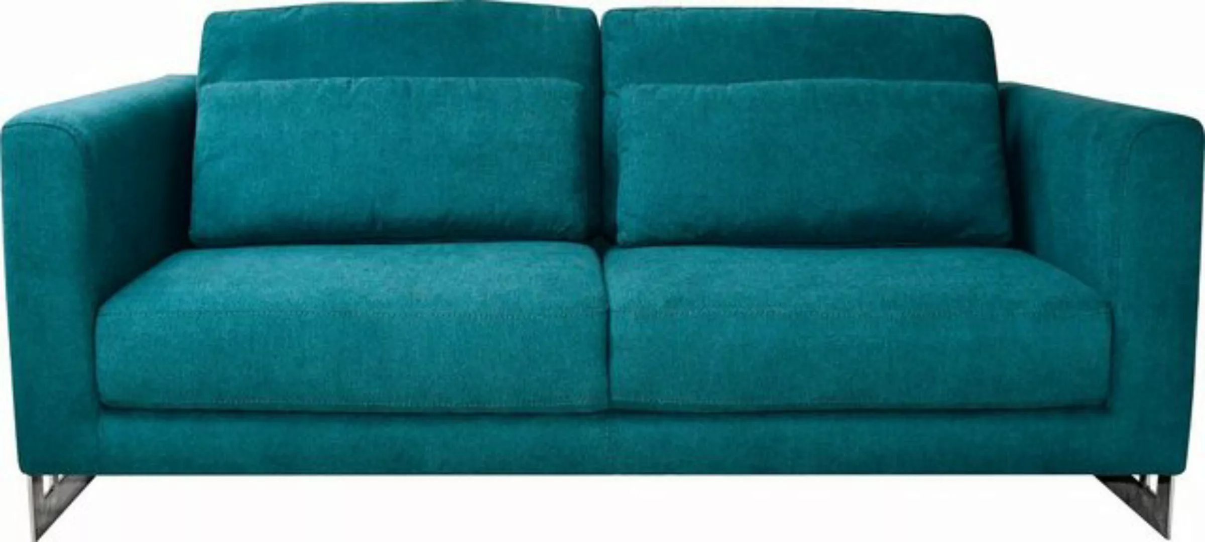 Leonique 2-Sitzer New York, Petrolblaues 2-Sitzer Sofa, Edelstahlgestell, 1 günstig online kaufen