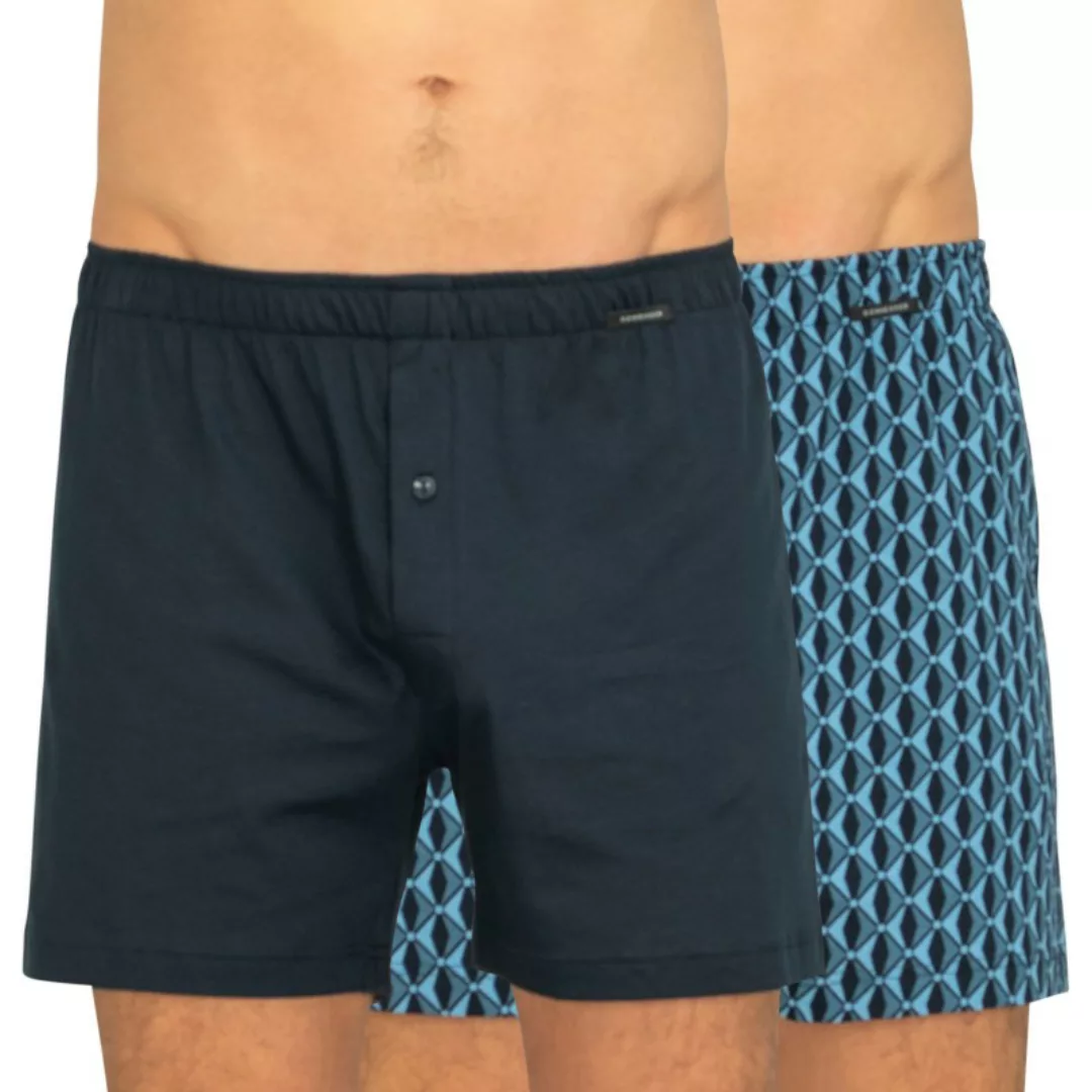 Schiesser 2-er Set Boxershorts Blau & Blau mit Motiv günstig online kaufen