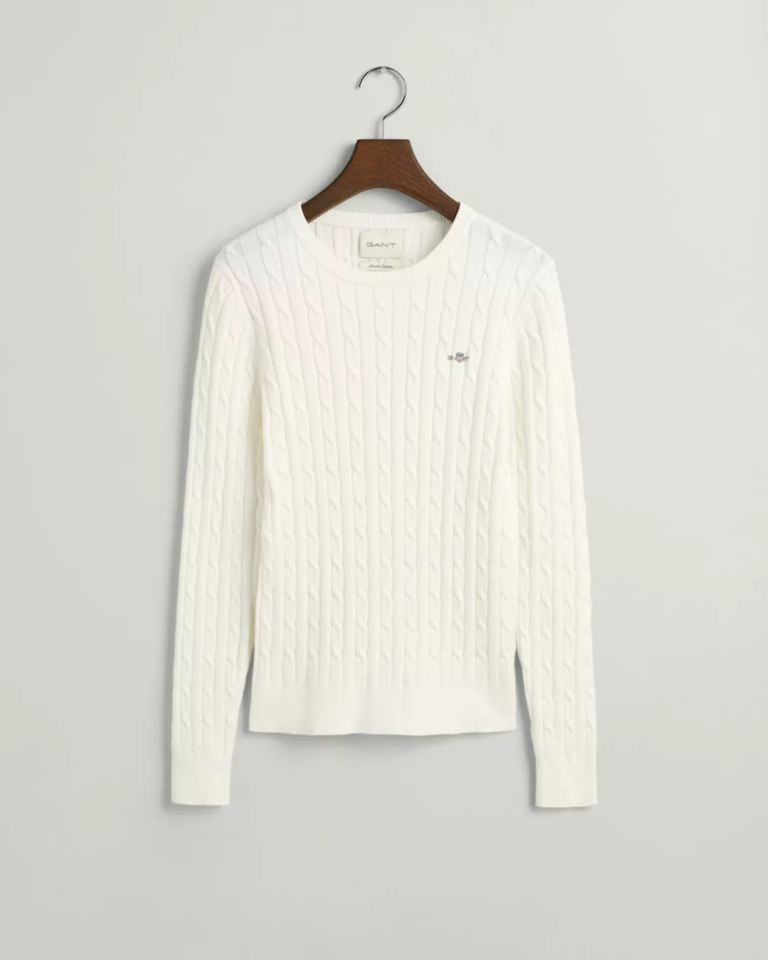 Gant Sweatshirt STRETCH COTTON CABLE V-NECK günstig online kaufen