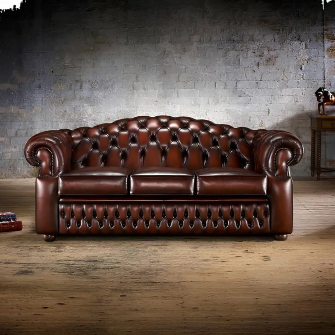 Xlmoebel Sofa 3-Sitzer Chesterfield Ledercouch Wohnzimmer Designersofa, Her günstig online kaufen