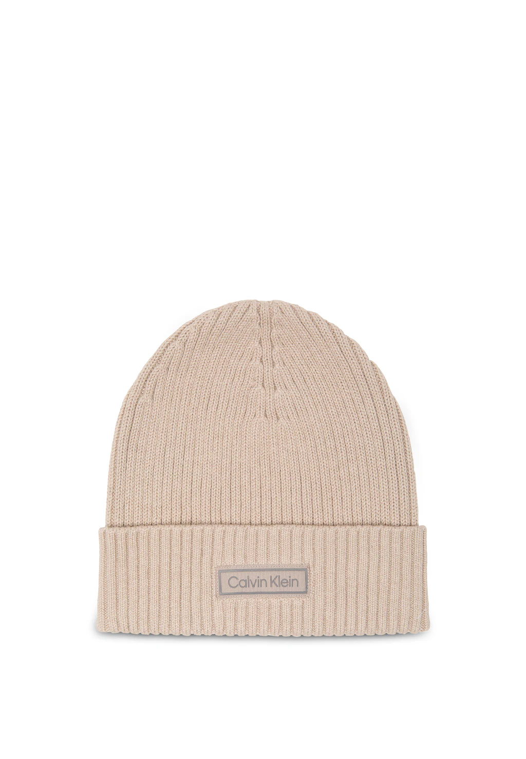 Calvin Klein Strickmütze "PATCH CHUNKY RIB COTTON BEANIE", Perfekt für den günstig online kaufen