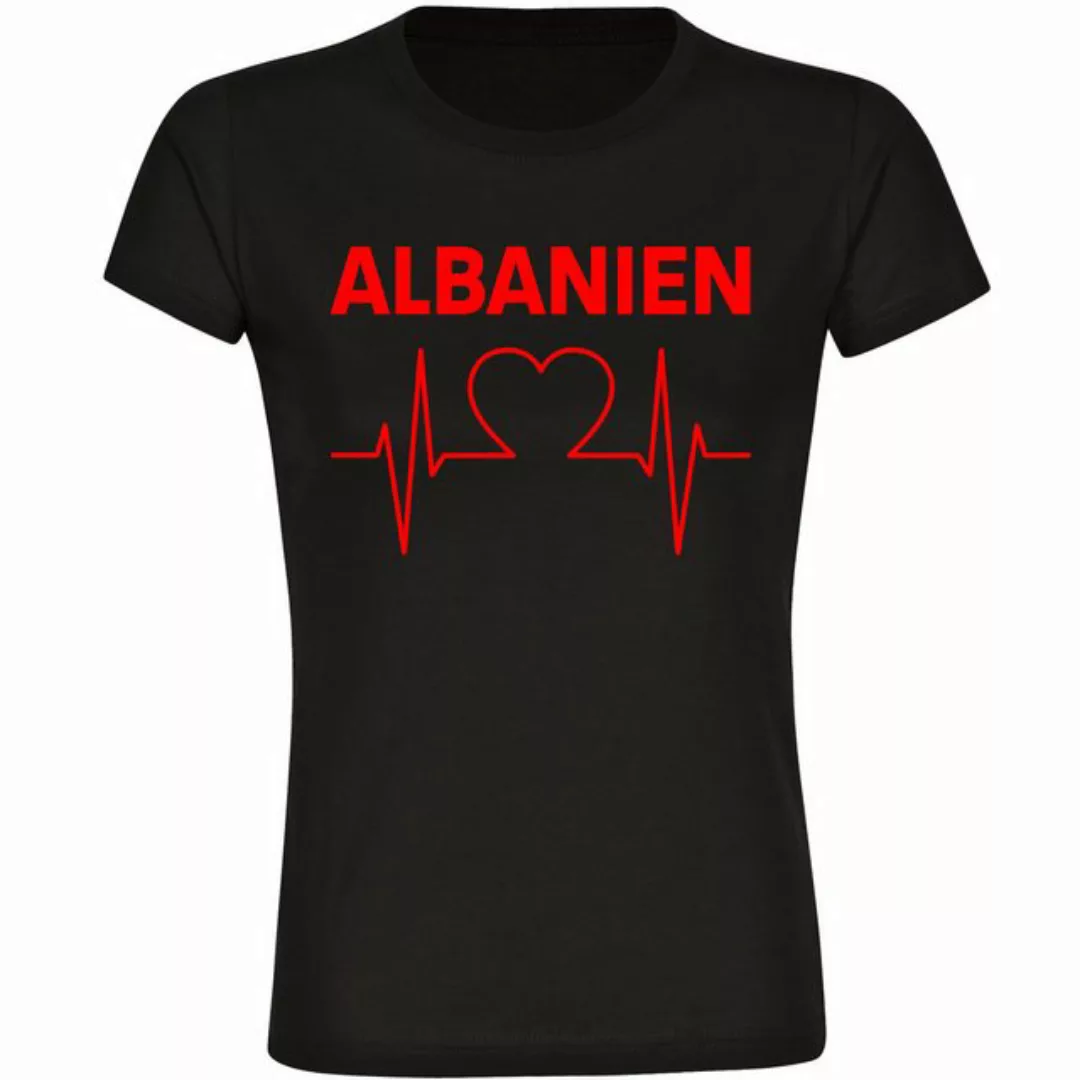multifanshop T-Shirt Damen Albanien - Herzschlag - Frauen günstig online kaufen