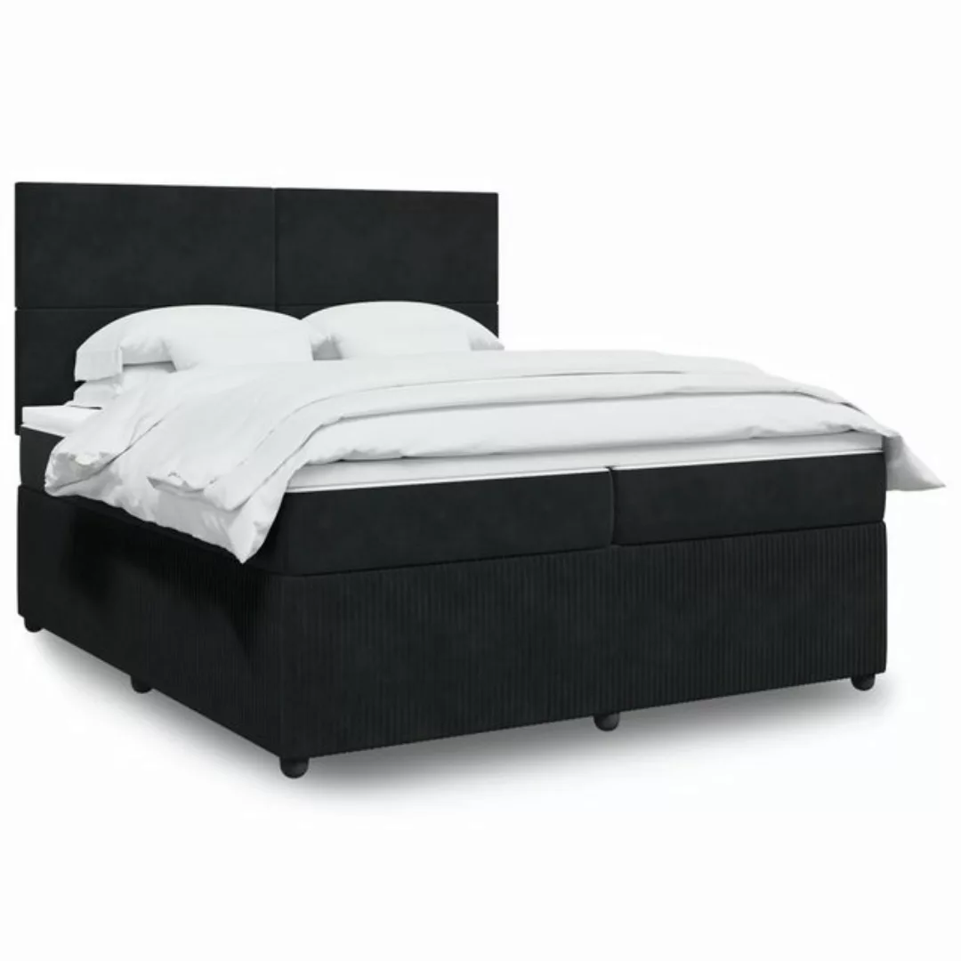 vidaXL Boxspringbett, Boxspringbett mit Matratze Schwarz 200x200 cm Samt günstig online kaufen