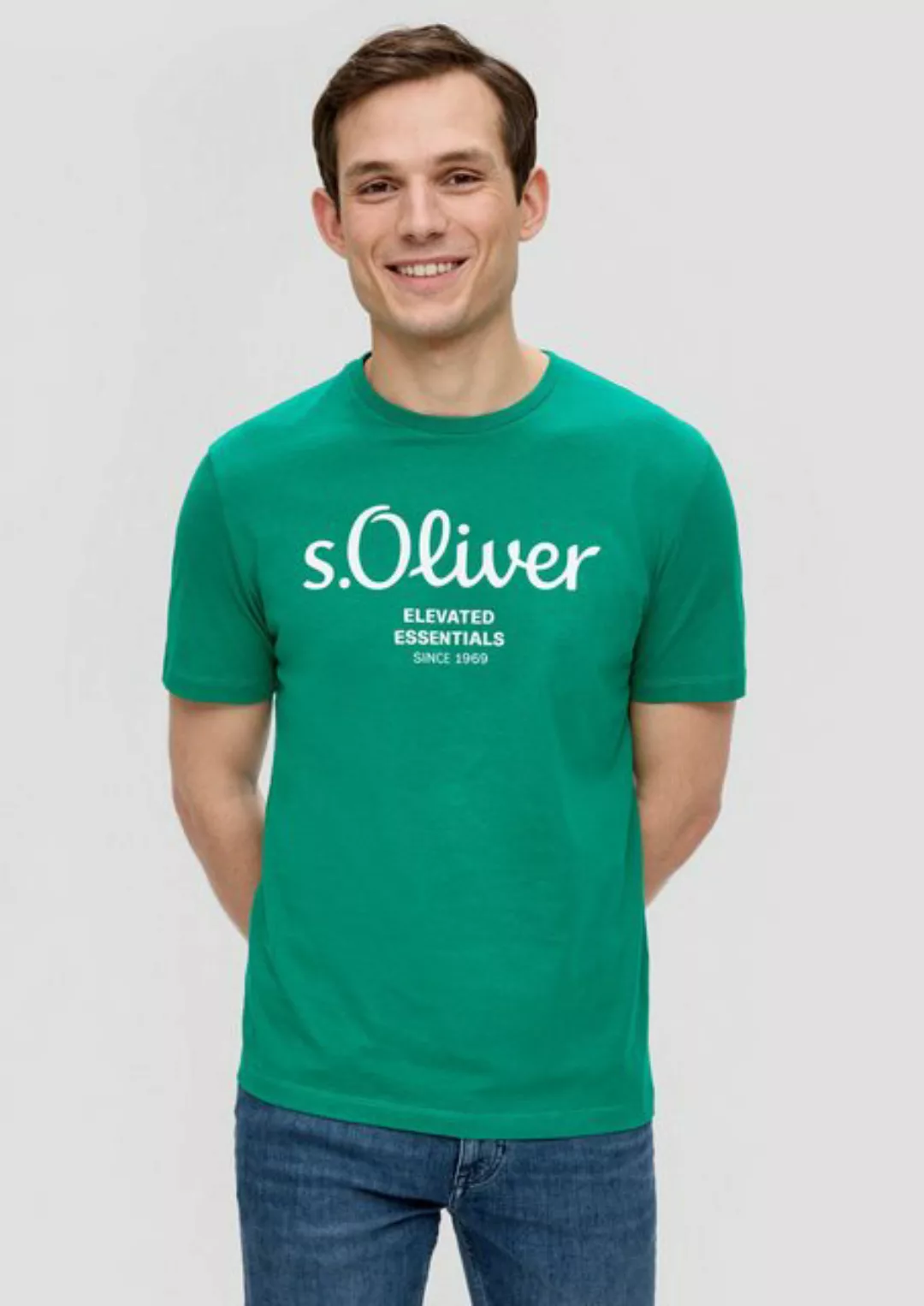 s.Oliver Kurzarmshirt T-Shirt mit Logo-Print Artwork günstig online kaufen