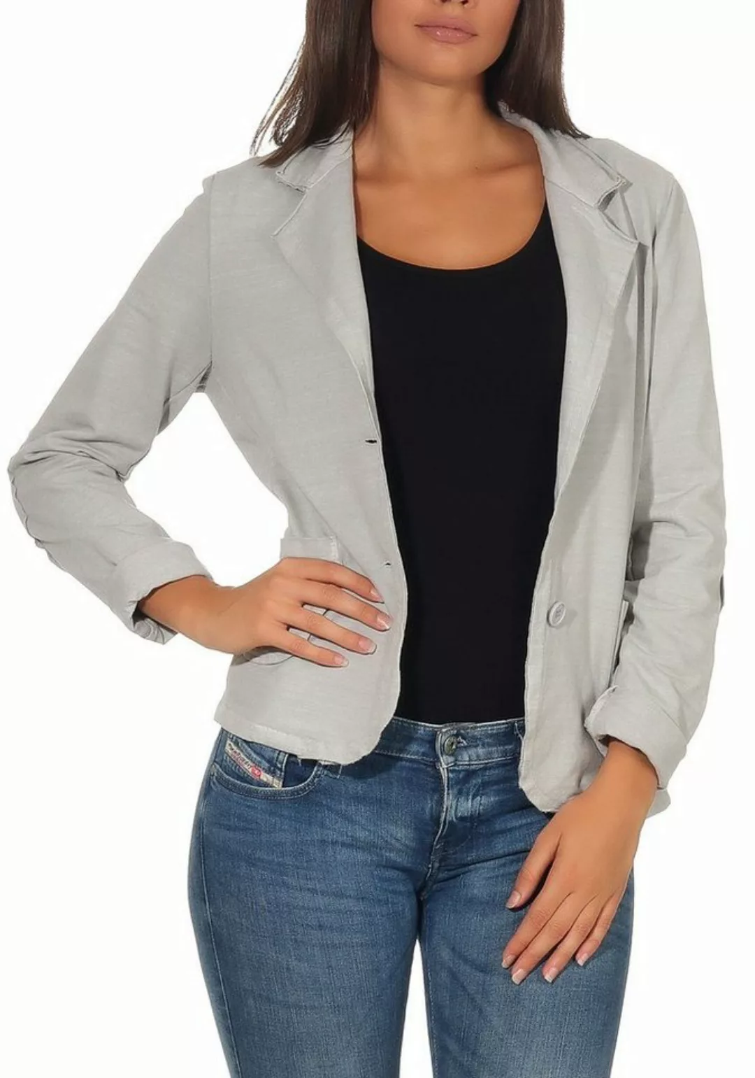 malito more than fashion Jackenblazer 1651 Sweat Blazer Jacke in Used Look günstig online kaufen