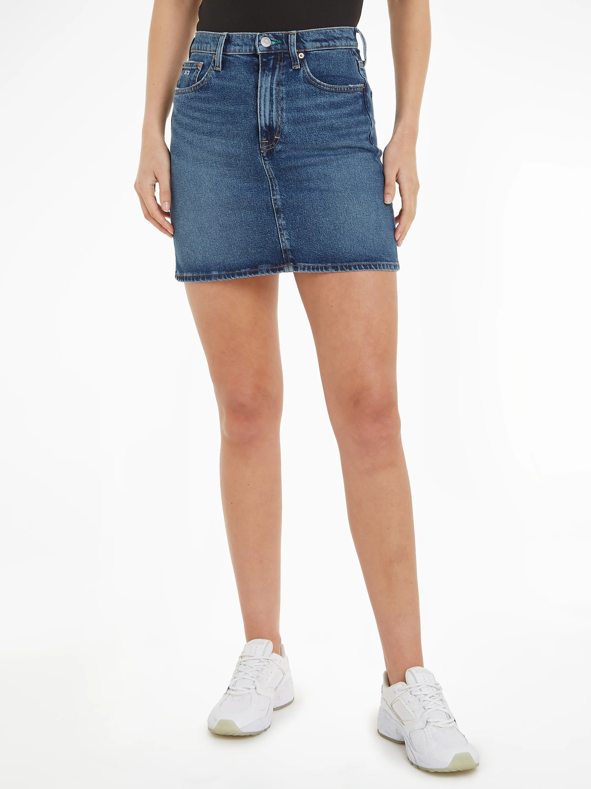 Tommy Jeans Jeansrock "MOM UH SKIRT AH6158", Webrock mit Logopatch günstig online kaufen