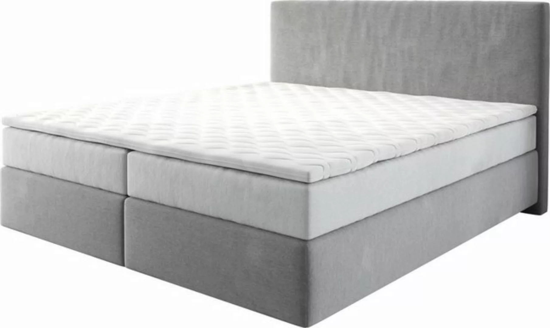 DELIFE Boxspringbett Dream-Well, Mikrofaser Grau 180x200 cm mit TFK Matratz günstig online kaufen