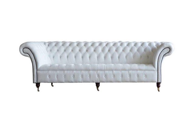 JVmoebel Sofa Chesterfield Sofa 4 Sitzer Luxus Weiß Textil Sofa Stoff, Made günstig online kaufen