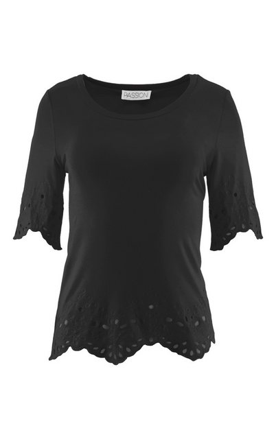 Passioni T-Shirt Sommer-T-Shirt in mit Broderie-Anglaise-Details günstig online kaufen