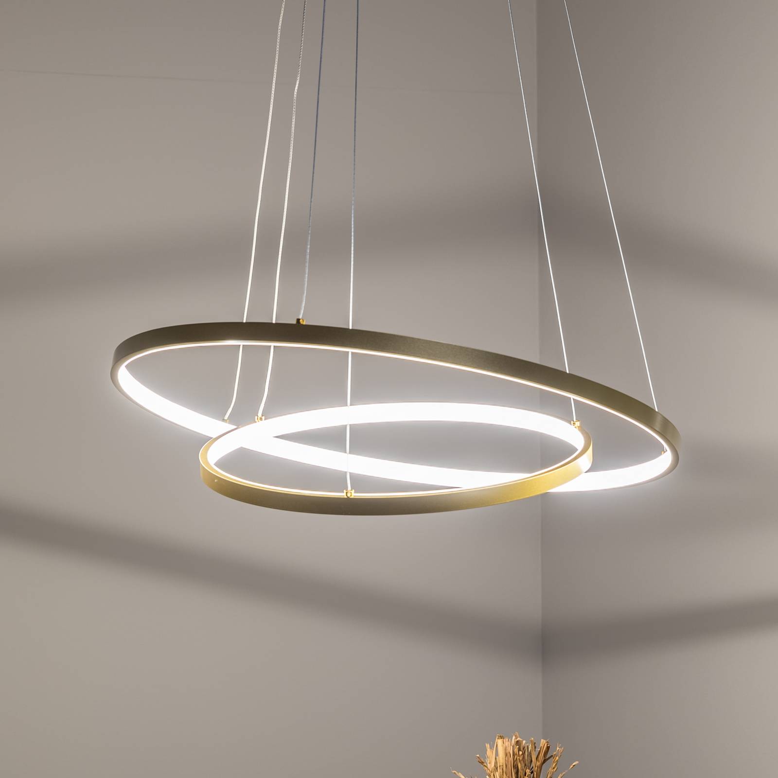 LED-Hängeleuchte HOOP, 51 W, Ø 60 cm, 4.000 K, gold günstig online kaufen