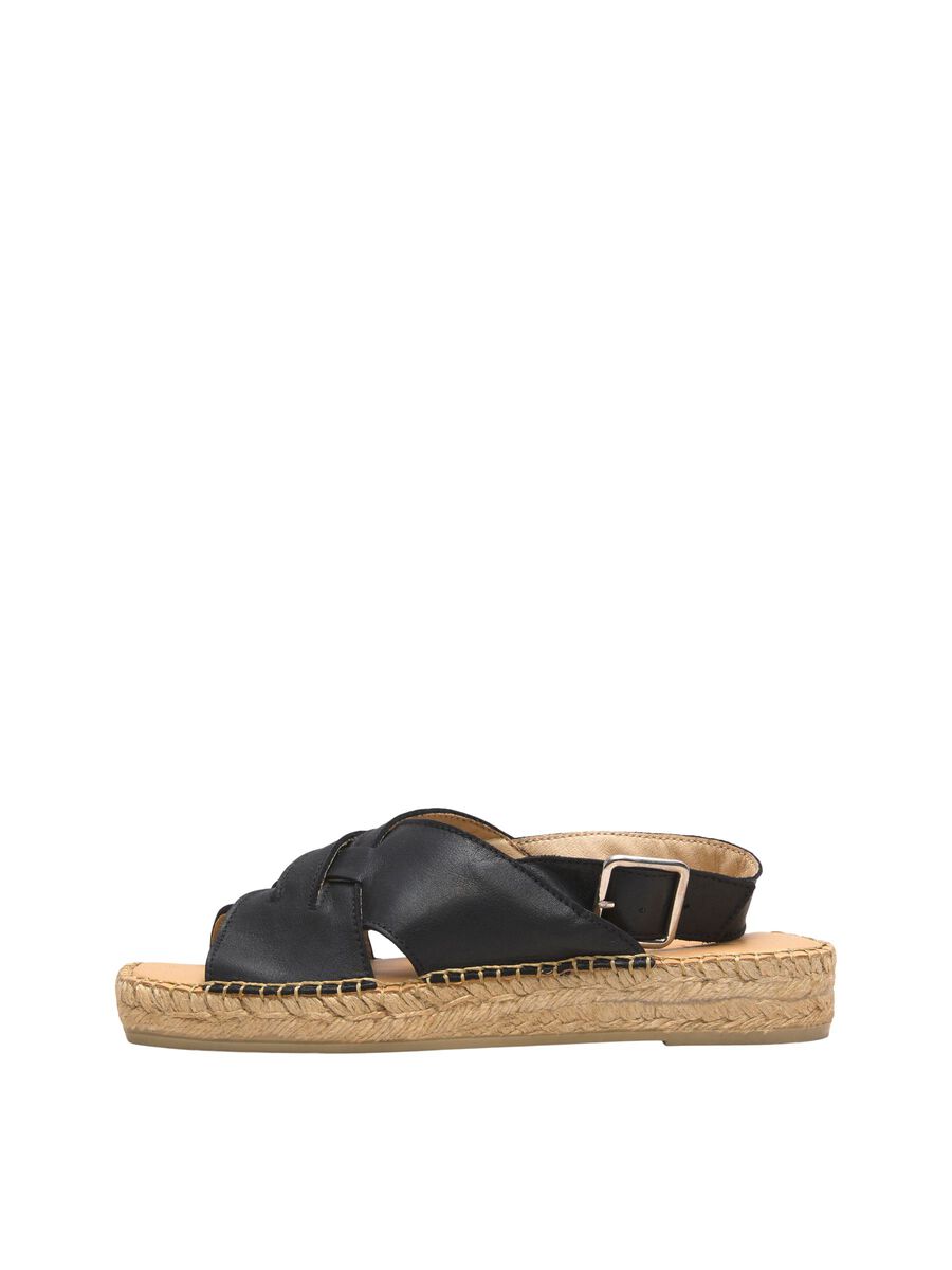 SELECTED Leder Espadrilles Damen Schwarz günstig online kaufen