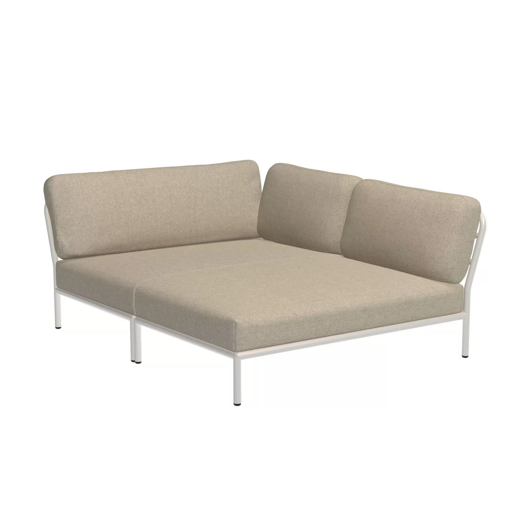 LEVEL Outdoor Eck-Sofa Lounge-Modul 5 Papyrus Weiß Rechts günstig online kaufen