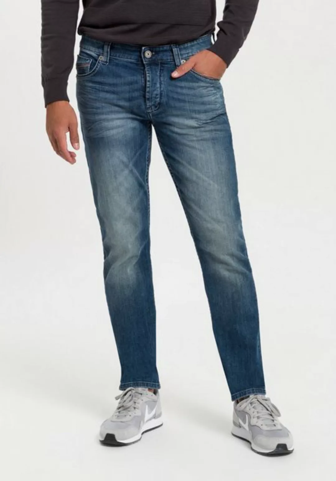 Bruno Banani Straight-Jeans "Dylan", gerade Beinform, Used-Waschung, niedri günstig online kaufen