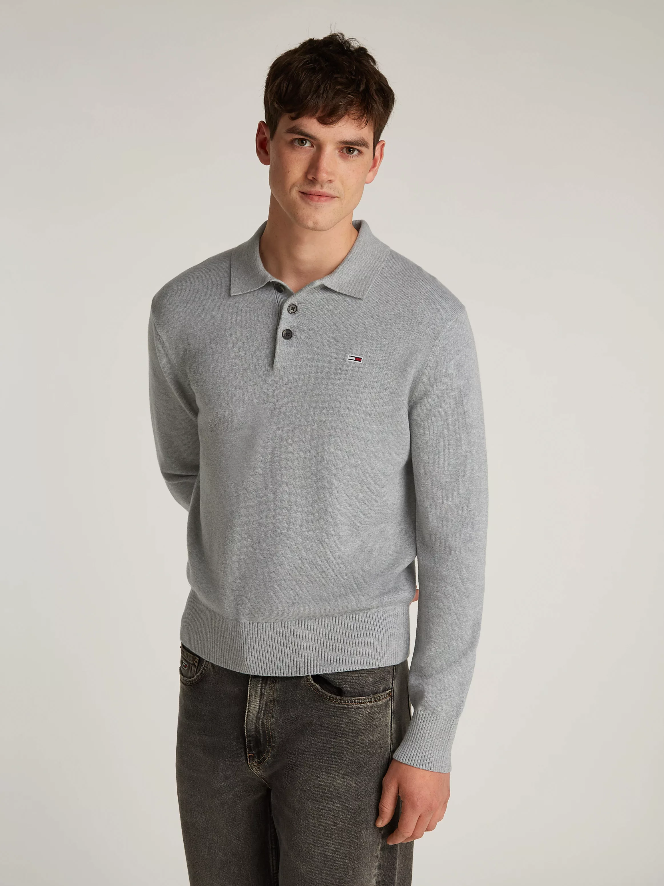 Tommy Jeans Polokragenpullover "TJM SLIM ESSENTIAL POLO SWEATER", mit Logos günstig online kaufen