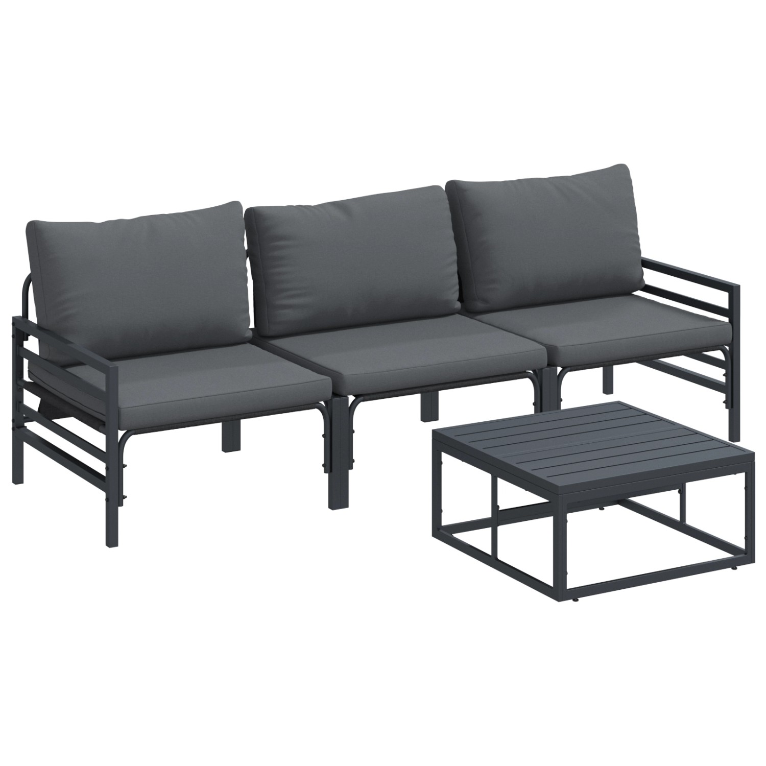 vidaXL Garten-Sofa-Set 4-Tlg Anthrazit Stahl 3378963 günstig online kaufen