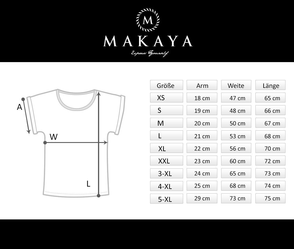 MAKAYA Oversize-Shirt Damen T-Shirts mit den günstig online kaufen